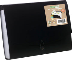 A4 50% Recycled 26 Pocket Black Expanding File