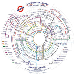 Gibsons TfL Circular Underground Tube Map 500 Piece Round Jigsaw Puzzle for Adults | Great Britain London Transport | Made in the UK |