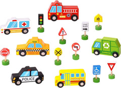 Wooden Transportation & Street Signs Set