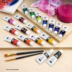 12ML ACRYLIC PAINT 18 PACK WITH BRUSHES