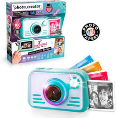 Photo Creator Instant Print Camera 2.0 – Real Photo Paper, 3″ Touchscreen & Built-In Flash with Ring Light – Print Instantly with No Ink Needed – Includes 100 Photos, SD Card & More, Ages 6+