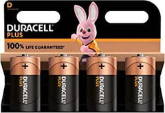 Duracell Plus D Alkaline Batteries (Pack 4)