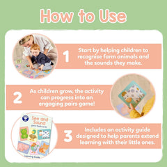 Orchard Toys See and Sound Giant Flashcards for Babies and Toddlers 9 months+ Educational Animal Farm Activity and Learning Game