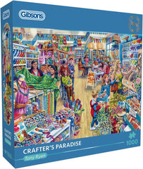Gibsons Crafters Paradise 1000 Piece Jigsaw Puzzle for Adults Beautiful Colourful Art Craft Hobby Shop Sustainable Premium