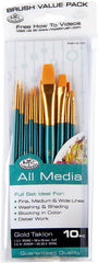 10 PIECE GOLD TAKLON BRUSH SET