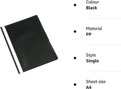 Q-CONNECT A4 PROJECT FOLDERS BLACK PK24