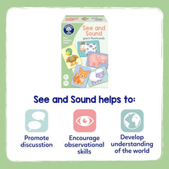 Orchard Toys See and Sound Giant Flashcards for Babies and Toddlers 9 months+ Educational Animal Farm Activity and Learning Game