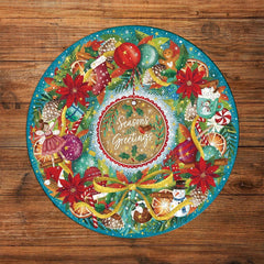 Gibsons Seasons Greetings 500 Piece Circular Jigsaw Puzzle Challenging Christmas Wreath Design Festive