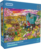 Gibsons Shepherd’s Delight 1000 Piece Jigsaw Puzzle – Countryside Farm Life Scene by Janice Daughters – Traditional British Rural Artwork