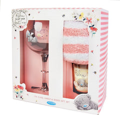 Gin Glass Socks and Candle Set