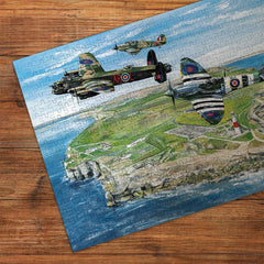 Gibsons Wings Over Portland 500 Piece Jigsaw Puzzle Military History War Planes Artwork Sustainable Jigsaw