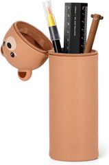 Legami - 2 in 1 Soft Silicone Teddy Bear Pencil Case - Kawaii, Zipper Pen Holder