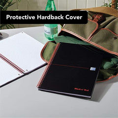 BLACK AND RED WIRE HB NOTEBOOK A4