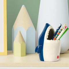 CERAMIC PEN HOLDER - DESK FRIENDS - SHARK