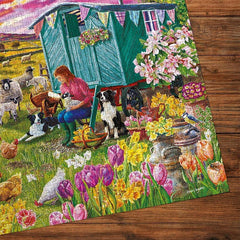 Gibsons Shepherd’s Delight 1000 Piece Jigsaw Puzzle – Countryside Farm Life Scene by Janice Daughters – Traditional British Rural Artwork