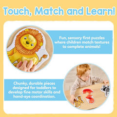 Orchard Toys Match and Feel Puzzles for Toddlers Aged 18 months+ Six Puzzles with Textures for Sensory Play