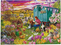 Gibsons Shepherd’s Delight 1000 Piece Jigsaw Puzzle  – Countryside Farm Life Scene by Janice Daughters – Traditional British Rural Artwork