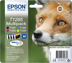 Epson T1285 Fox Black CMY Colour Standard Capacity Ink Cartridge 6ml 3x3.5ml Multipack - 8715946624662