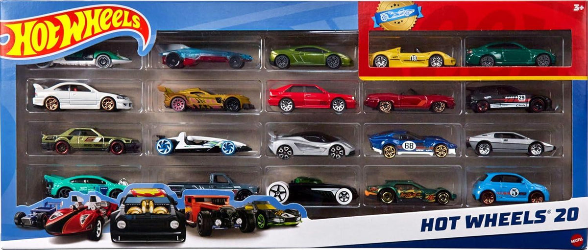 HotWheels Basic 20 Car Pack Assorted Cars for Kids, Fun Toys