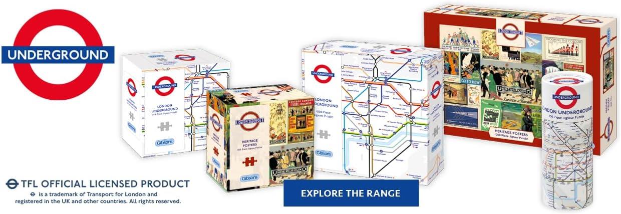 Gibsons TfL Circular Underground Tube Map 500 Piece Round Jigsaw Puzzle for Adults | Great Britain London Transport | Made in the UK |