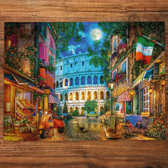 Gibsons Games | The Colosseum by Moonlight | 1000 Piece Jigsaw Puzzle for Adults | Rome | Sustainable Premium