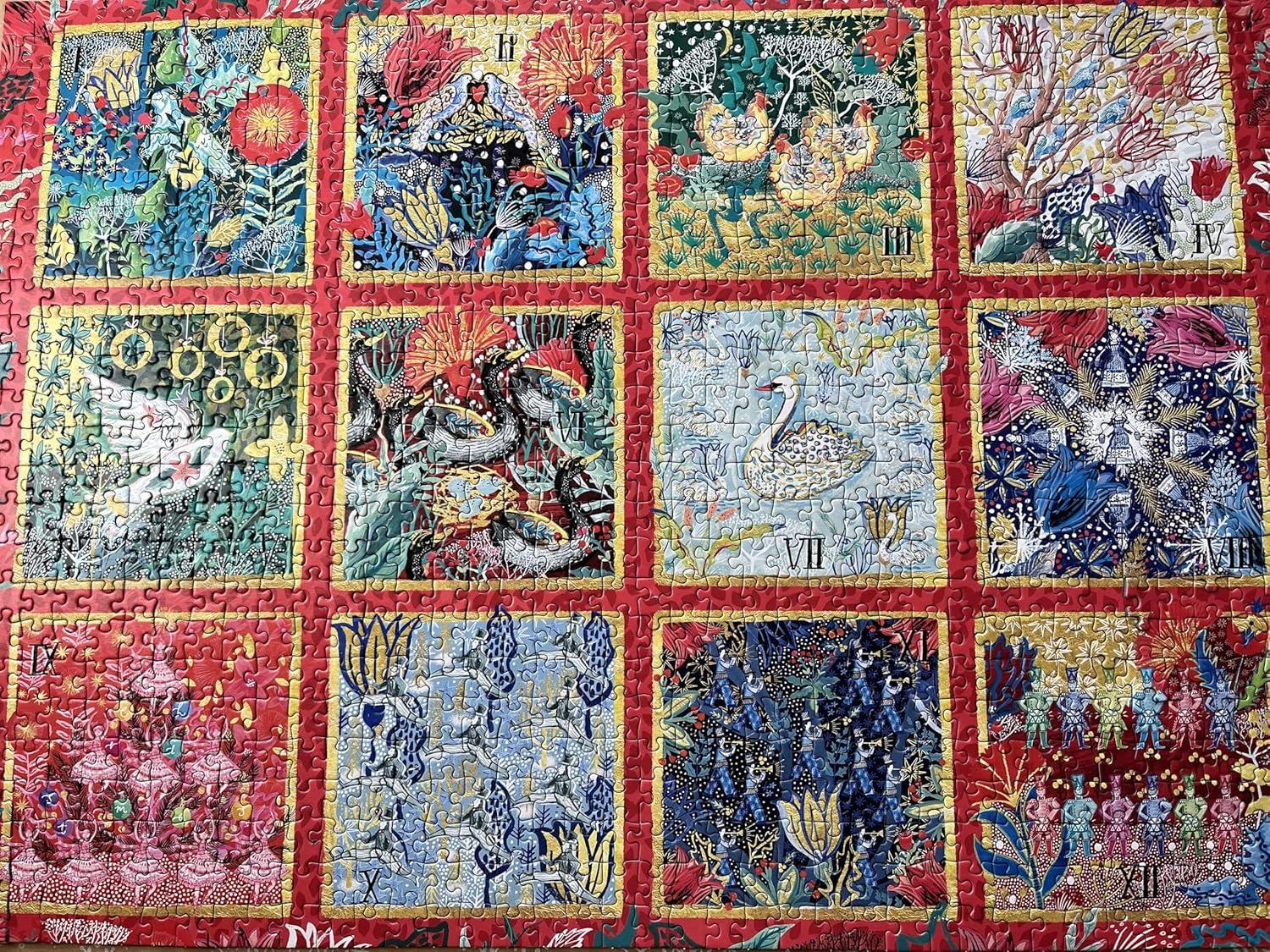 Gibsons 12 Days of Christmas 1000 Piece Jigsaw Puzzle | Classic Carol Modern Puzzle | Sustainable Jigsaw