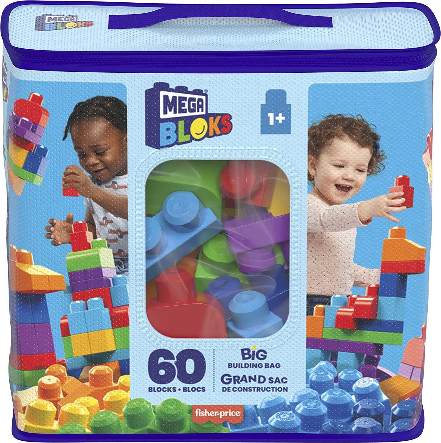 MEGA BLOCKS 60 PIECE BIG BUILDING BAG BLUE