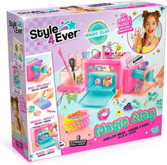 Style 4 Ever Magic Clay Jewellery Maker – Quick-Curing Clay Jewellery Kit for Kids Aged 8+ – Bake Creations in Under 3 Minutes with Safe Oven – Includes Gems & Tools to Make 20+ Pieces