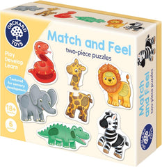 Orchard Toys Match and Feel Puzzles for Toddlers Aged 18 months+ Six Puzzles with Textures for Sensory Play