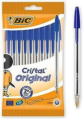 BIC CRISTAL BPOINT MEDIUM BLUE PK10