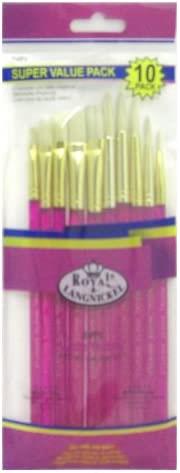 Royal Brush Set White Bristles Pack Of 10