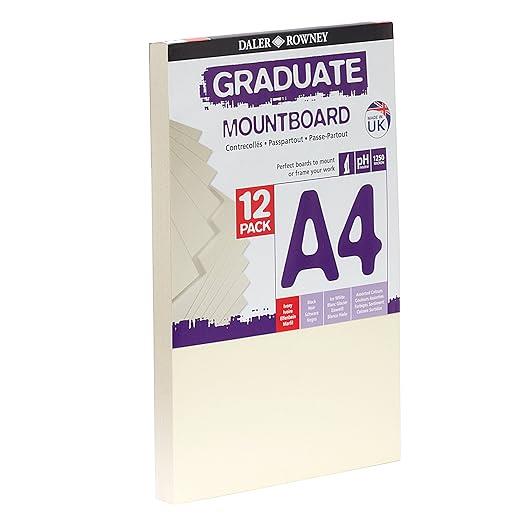 A4 GRADUATE MOUNTBOARD 12 PACK IVORY