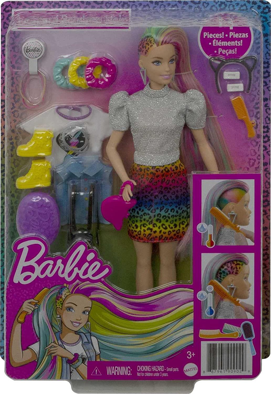Barbie Rainbow Cheetah Hair Doll