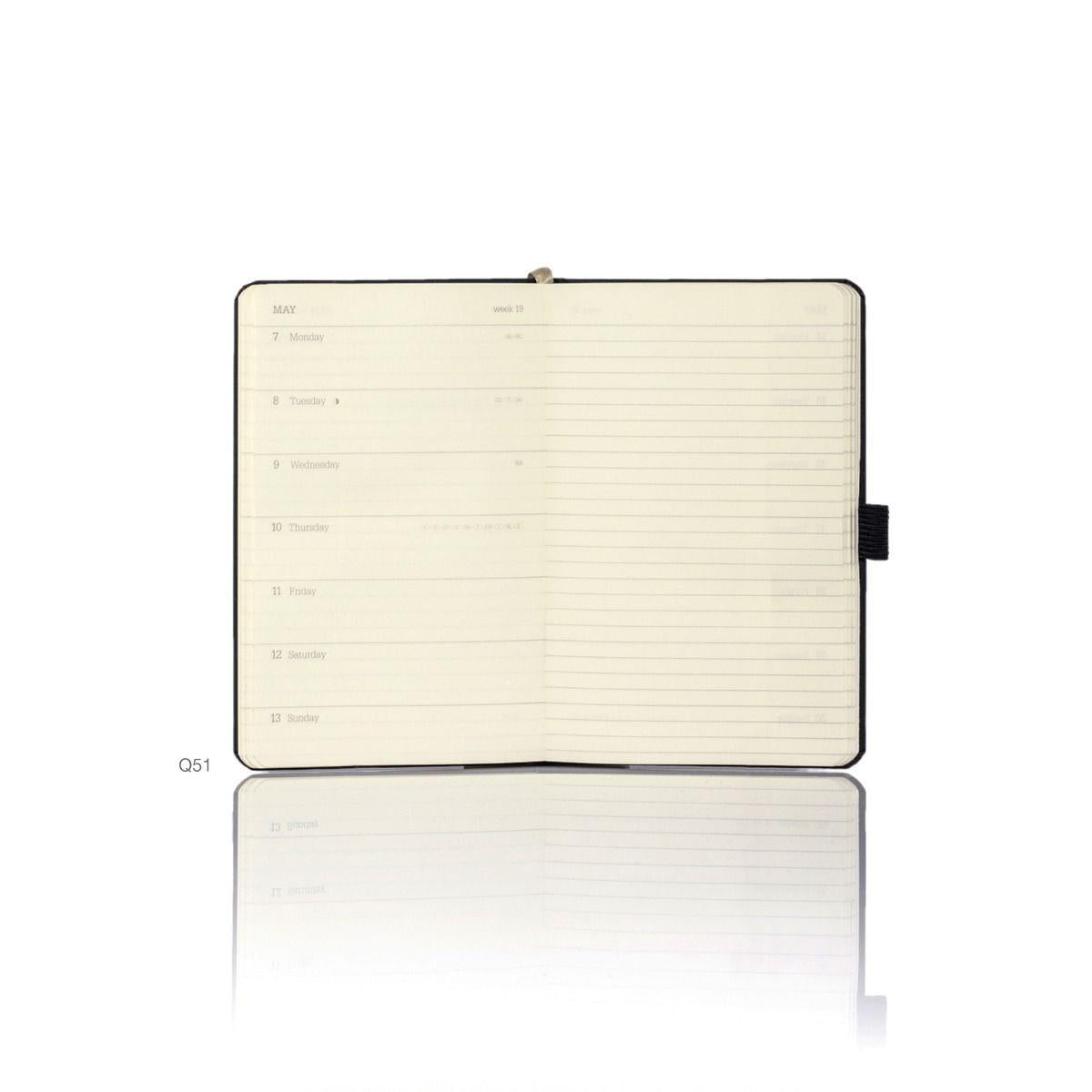 Retail Ivory Pocket Weekly Diary Matra Black