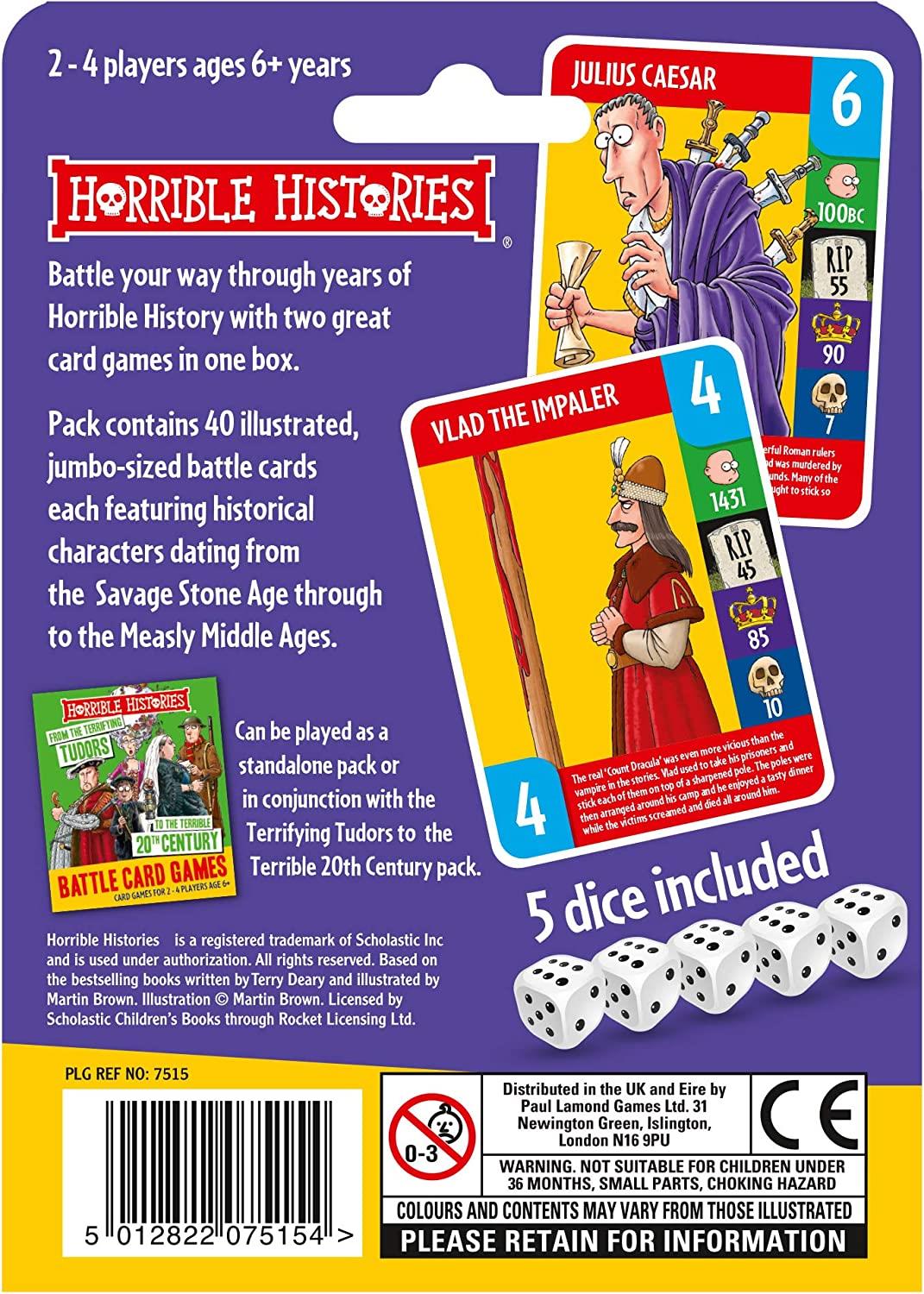 HORRIBLE HISTORIES CARD GAME FROM THEVSAVAGE STONE AGE