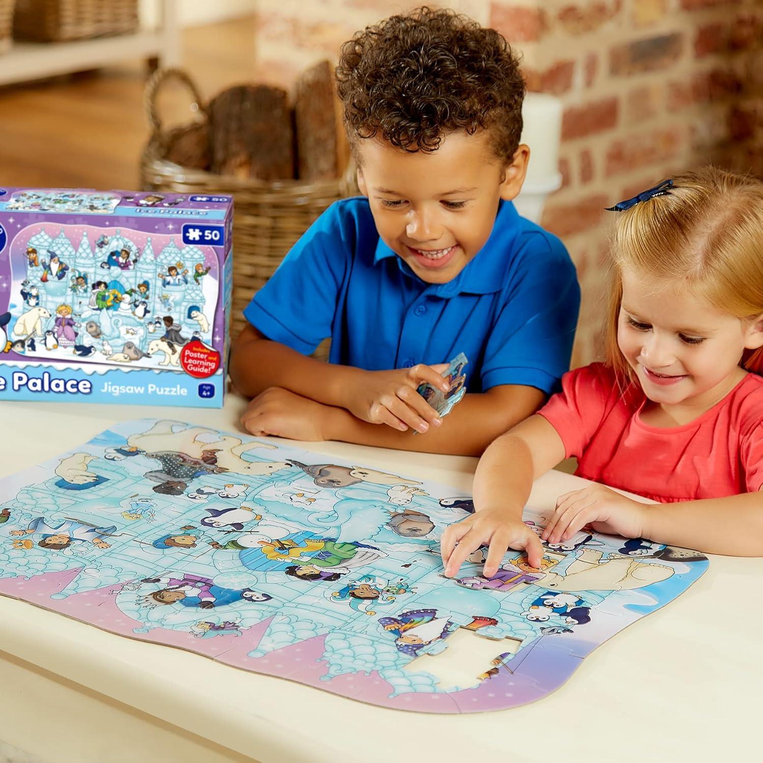 Orchard Toys Ice Palace Jigsaw Puzzle, 50-Piece Puzzle, Include Poster and Educational Learning, Perfect For Ages