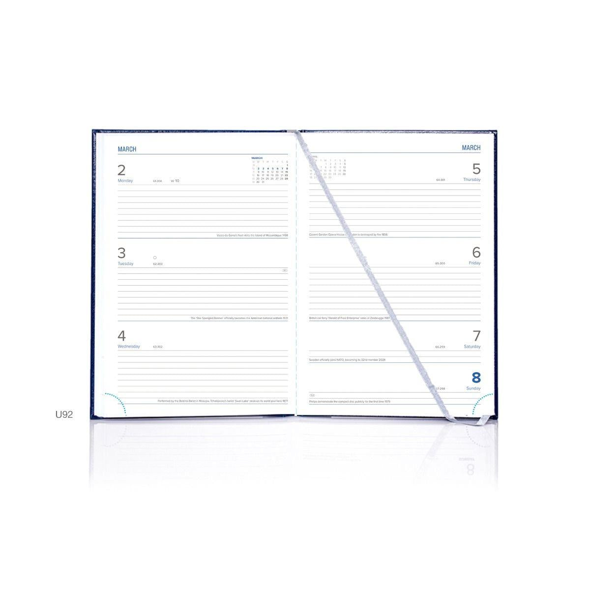 A5 Weekly White Paper Colombia Blue