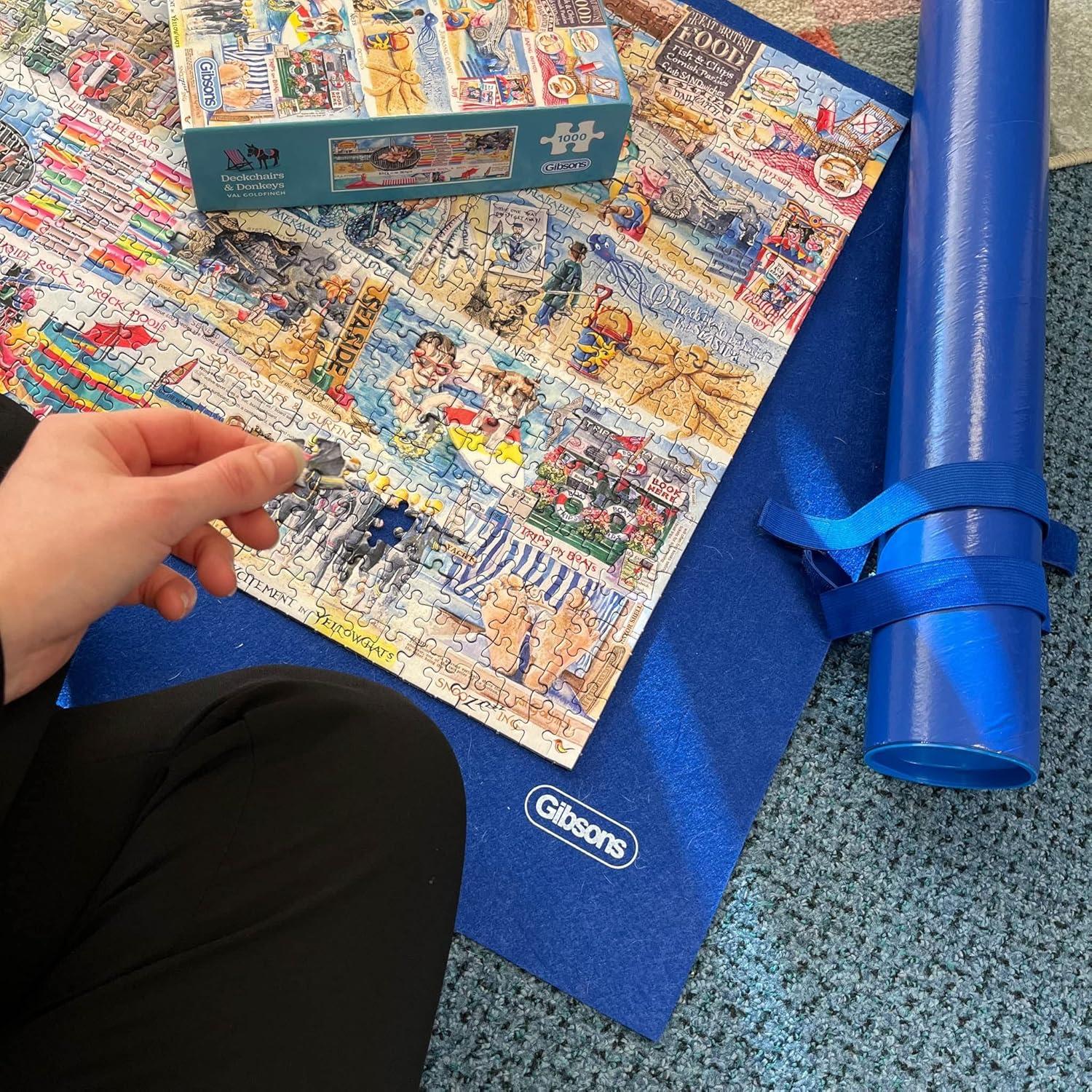 Gibsons 1000 Piece Jigsaw Puzzle: Deckchairs and Donkeys | Seaside Nostalgia