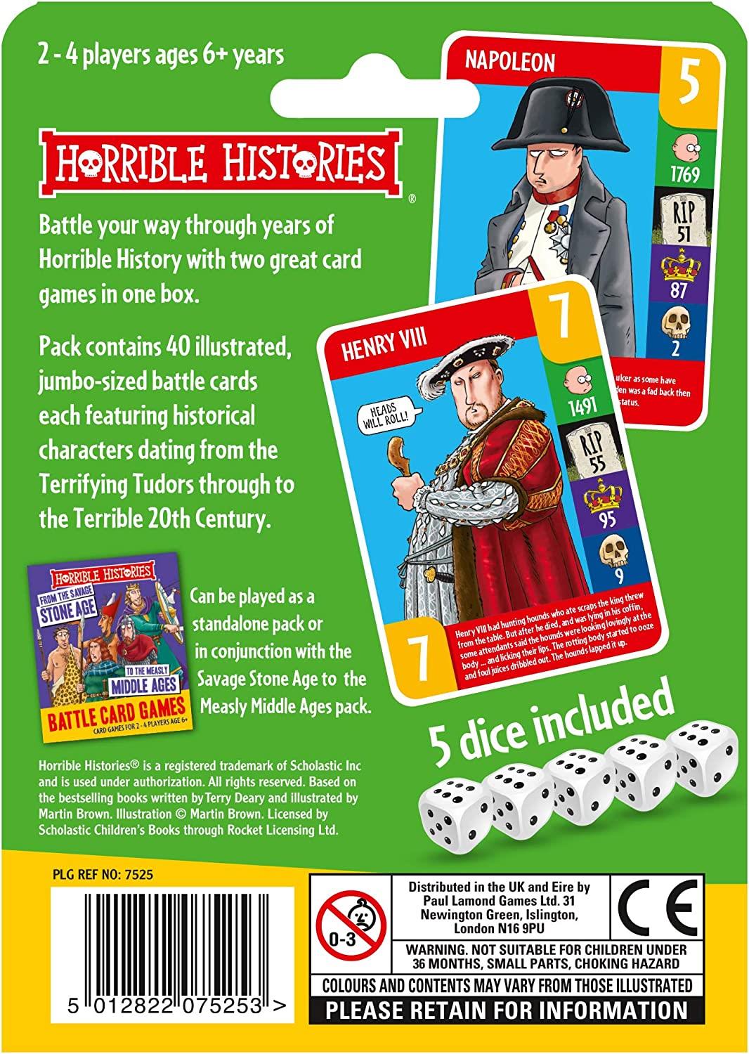 HORRIBLE HISTORIES CARD GAME FROM THE TERRIFYING TUDORS