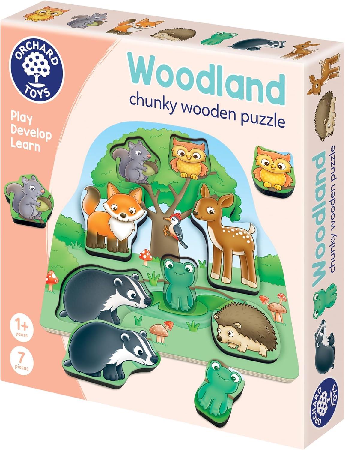 Orchard Toys Woodland Chunky Wooden Puzzle for 1+ Years Matching and Educational Toy.