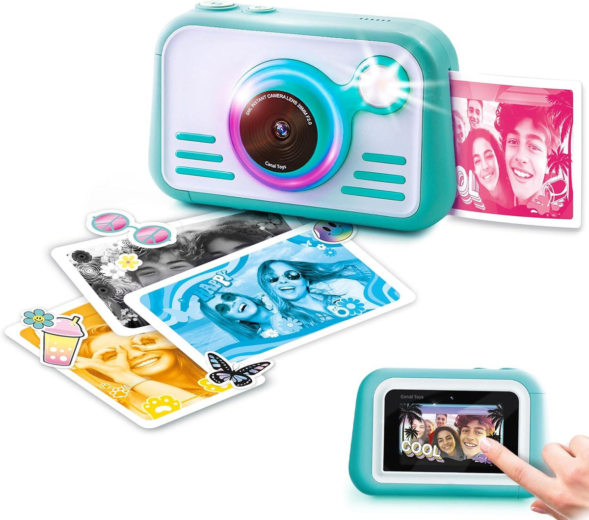 Photo Creator Instant Print Camera 2.0 – Real Photo Paper, 3″ Touchscreen & Built-In Flash with Ring Light – Print Instantly with No Ink Needed – Includes 100 Photos, SD Card & More, Ages 6+