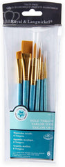 6 PIECE GOLD TAKLON BRUSH SET
