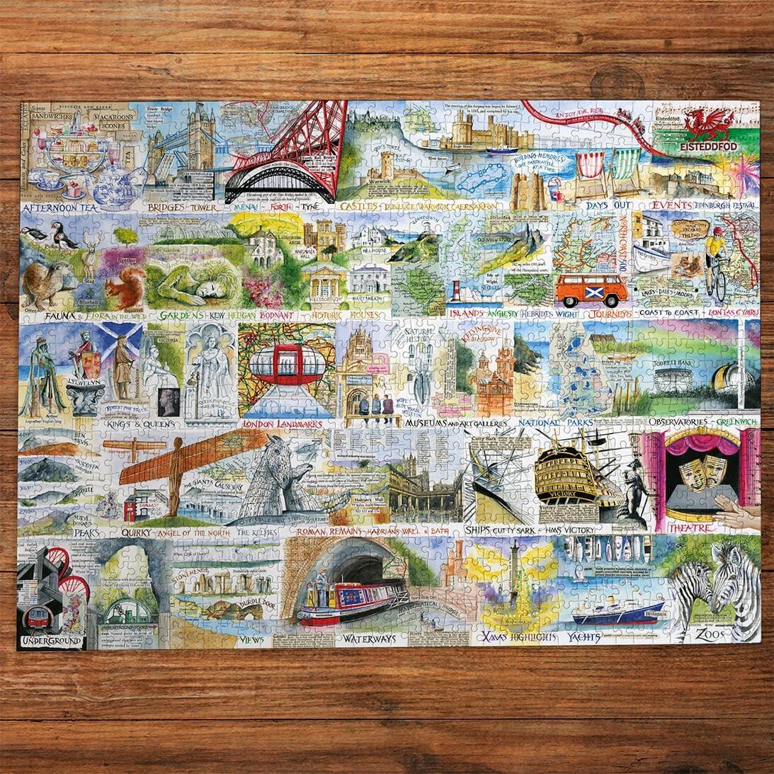 Gibsons British & Brilliant 1000 Piece Jigsaw Puzzle for Adults Beautiful Colourful Artwork by Val Goldfinch
