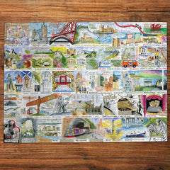 Gibsons British & Brilliant 1000 Piece Jigsaw Puzzle for Adults Beautiful Colourful Artwork by Val Goldfinch