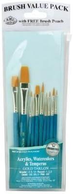10 PIECE GOLD TAKLON BRUSH SET