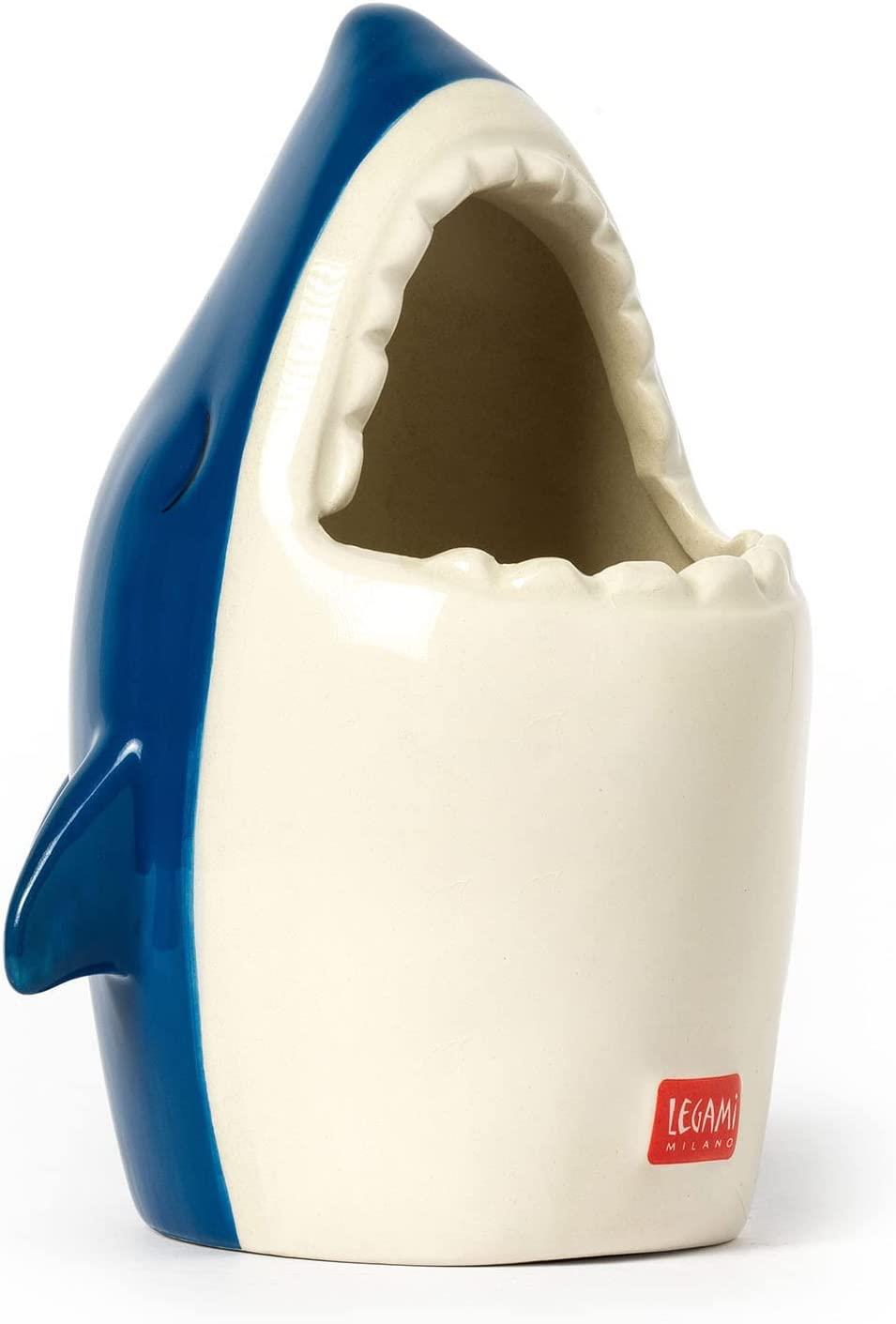 CERAMIC PEN HOLDER - DESK FRIENDS - SHARK