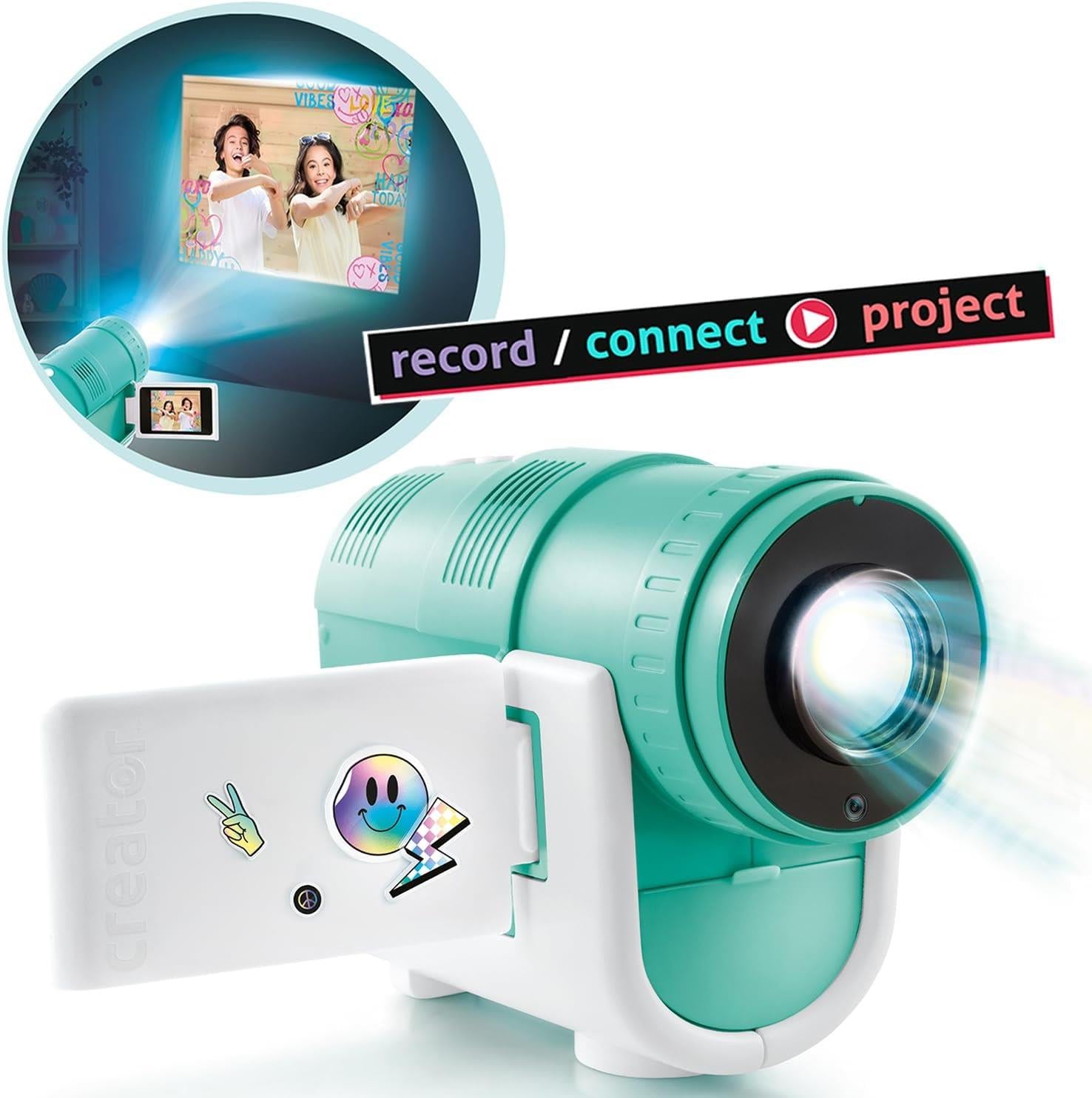 Photo Creator Camera Projector – Kids HD Video & 48MP Photo Camera with WiFi Casting from Smartphone, 2.4" Screen & Projector up to 90" – Fun Gift for Kids & Families- 16GB SD Card & Stickers