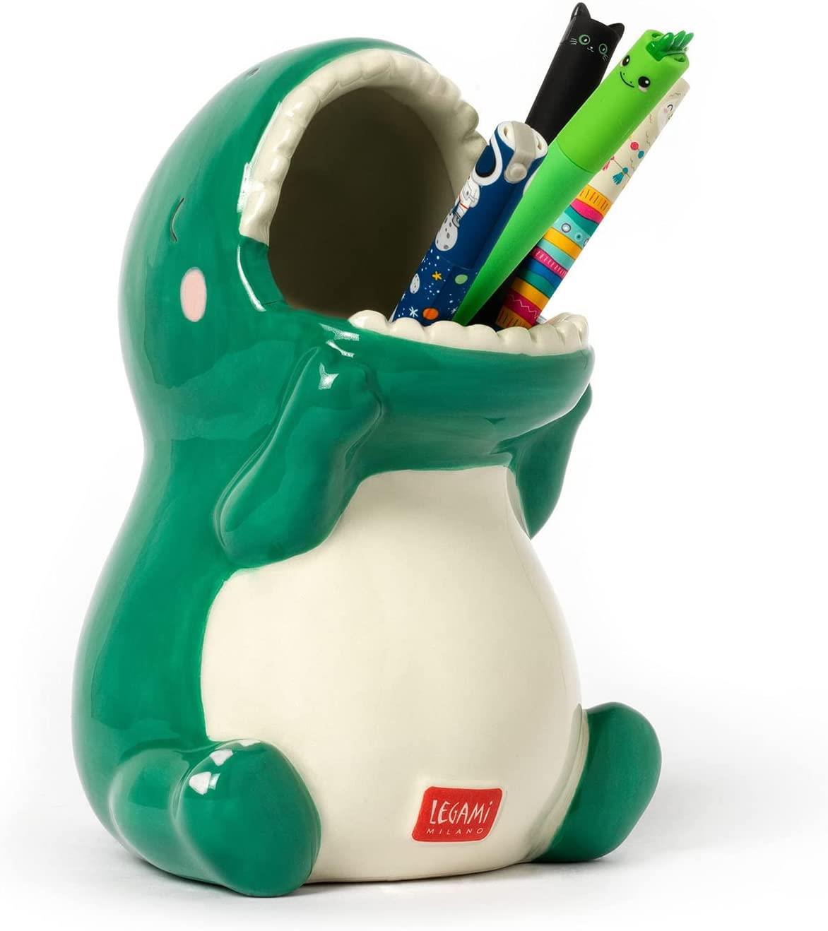 CERAMIC PEN HOLDER - DESK FRIENDS - DINO