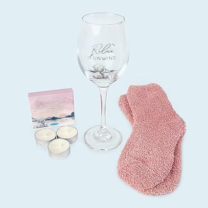 WINE GLASS SOCKS AND TEA LIGHTS SET
