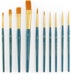 10 PIECE GOLD TAKLON BRUSH SET